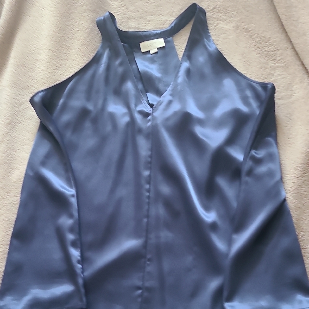 LOFT Blue Asymmetrical Backless Camisole